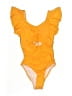Unbranded Solid Orange One Piece Swimsuit Size S - photo 1