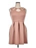 Sweet Storm Solid Tan Cocktail Dress Size 1X - photo 1