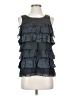Garnet Hill 100% Silk Black Sleeveless Silk Top Size 2 - photo 1