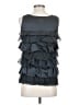 Garnet Hill 100% Silk Black Sleeveless Silk Top Size 2 - photo 2