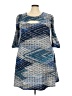 NY Collection Chevron-herringbone Blue Casual Dress Size 3X - photo 1