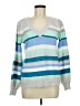 Ann Taylor LOFT Stripes Silver Pullover Sweater Size M - photo 1