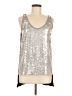 Diane von Furstenberg 100% Polyester Silver Sleeveless Top Size 6 - photo 1