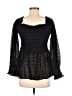 Pink Lily 100% Polyester Black Long Sleeve Blouse Size M - photo 2