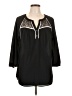 Signature Studio 100% Polyester Black 3/4 Sleeve Blouse Size L - photo 1