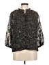 MELLODAY 100% Polyester Floral Black 3/4 Sleeve Blouse Size M - photo 1