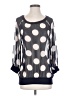 West Kei Polka Dots Gray 3/4 Sleeve Blouse Size S - photo 1