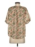 Ann Taylor 100% Polyester Paisley Floral Multi Color Tan Short Sleeve Blouse Size S - photo 2