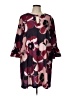 ECI 100% Polyester Print Burgundy Casual Dress Size L - photo 1