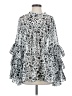 NANETTE Nanette Lepore 100% Polyester Animal Print Silver 3/4 Sleeve Blouse Size 2 - photo 1