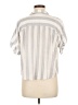 Blue Rain 100% Rayon Stripes Silver Short Sleeve Blouse Size M - photo 2