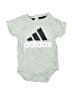 Adidas 100% Cotton Gray Short Sleeve Onesie 0-3 MO / 3 MO - photo 1