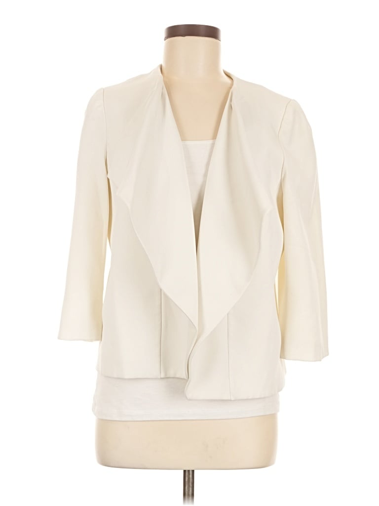 Pre-owned Anne Klein Blazer Jacket In Ivory