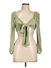 Audrey 3+1 100% Polyester Green 3/4 Sleeve Blouse Size L - photo 1