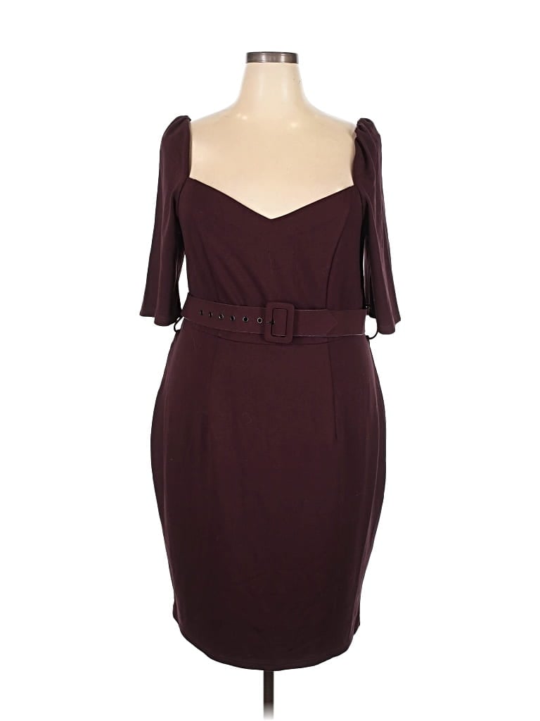 Pre-owned City Chic Cocktail Dress In Burgundy