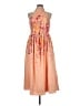 Let Me Be 100% Polyester Floral Orange Cocktail Dress Size L - photo 1
