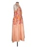 Let Me Be 100% Polyester Floral Orange Cocktail Dress Size L - photo 4