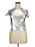 rue21 Metallic Silver Short Sleeve Top Size XL - photo 1