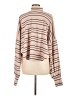 Free People Stripes Tan Pink Poncho Size M - photo 2