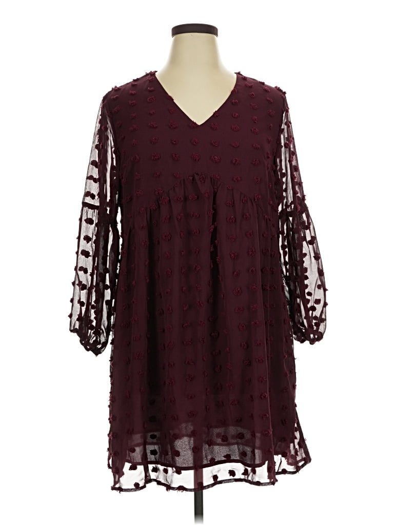 Pre-owned Miholl Casual Dress In Burgundy