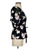 Sienna Sky 100% Polyester Floral Blue Black Short Sleeve Blouse Size XS - photo 4