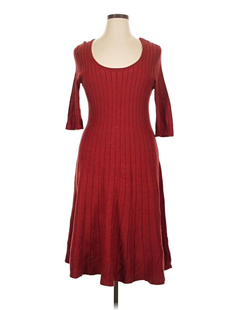 Pre-owned Nic + Zoe Casual Dress In Burgundy