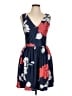 Aqua Floral Blue Cocktail Dress Size L - photo 1