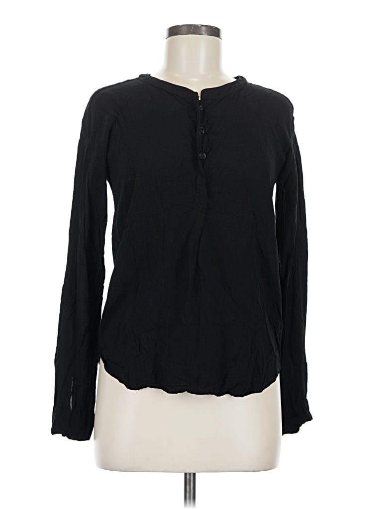 Pre-owned Splendid Long Sleeve Blouse In Black