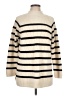 Talbots 100% Cotton Stripes Ivory Turtleneck Sweater Size L - photo 1