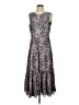 J.Crew 100% Polyester Animal Print Gray Cocktail Dress Size S (tall) - photo 1