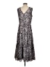 J.Crew 100% Polyester Animal Print Gray Cocktail Dress Size S (tall) - photo 2