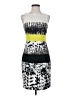 BCBGMAXAZRIA 100% Polyester Graphic Yellow Cocktail Dress Size 2 - photo 1