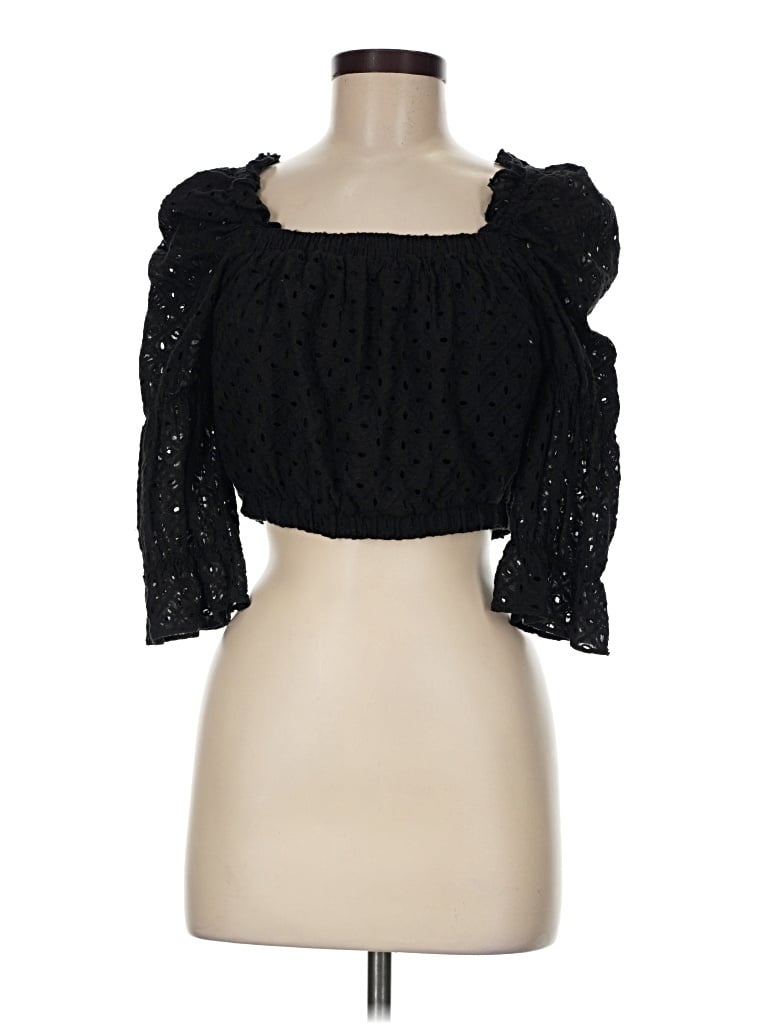 Pre-owned Wild Honey 3/4 Sleeve Blouse In Black