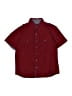 Kenneth Cole 100% Cotton Solid Burgundy Short Sleeve Button-Down Shirt Size 8 - photo 1