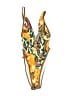 Shein Print Yellow One Piece Swimsuit Size S - photo 1