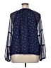 Ann Taylor LOFT 100% Polyester Blue Long Sleeve Blouse Size XL - photo 2
