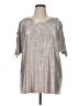 Worthington 100% Polyester Metallic Silver 3/4 Sleeve Blouse Size 1X - photo 1