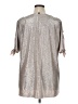 Worthington 100% Polyester Metallic Silver 3/4 Sleeve Blouse Size 1X - photo 2