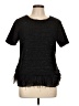 Deletta Black Short Sleeve Top Size L - photo 1