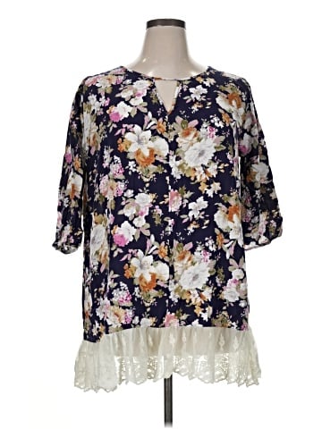 Umgee 3/4 Sleeve Blouse (view 1)