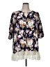 Umgee Floral Blue 3/4 Sleeve Blouse Size 1X - photo 1