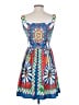 Rainbow 100% Polyester Print Blue Cocktail Dress Size S - photo 2