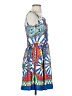 Rainbow 100% Polyester Print Blue Cocktail Dress Size S - photo 4