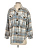 Shein 100% Polyester Plaid Blue 3/4 Sleeve Blouse Size S - photo 1