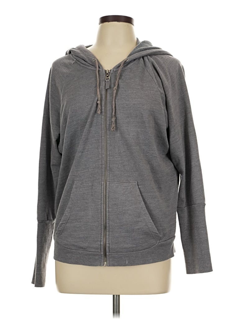 Pre-owned Splendid Zip Up Hoodie In Gray