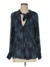 Cloth & Stone 100% Rayon Chevron-herringbone Blue Long Sleeve Blouse Size M - photo 1