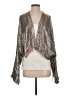 Free People 100% Viscose Metallic Silver Jacket Size S - photo 1
