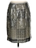 Tory Burch 100% Polyester Tweed Silver Formal Skirt Size 4 - photo 1