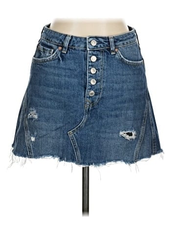 We the Free Denim Skirt (view 1)
