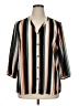 Maurices 100% Polyester Stripes Orange 3/4 Sleeve Blouse Size 14 (0) - photo 1